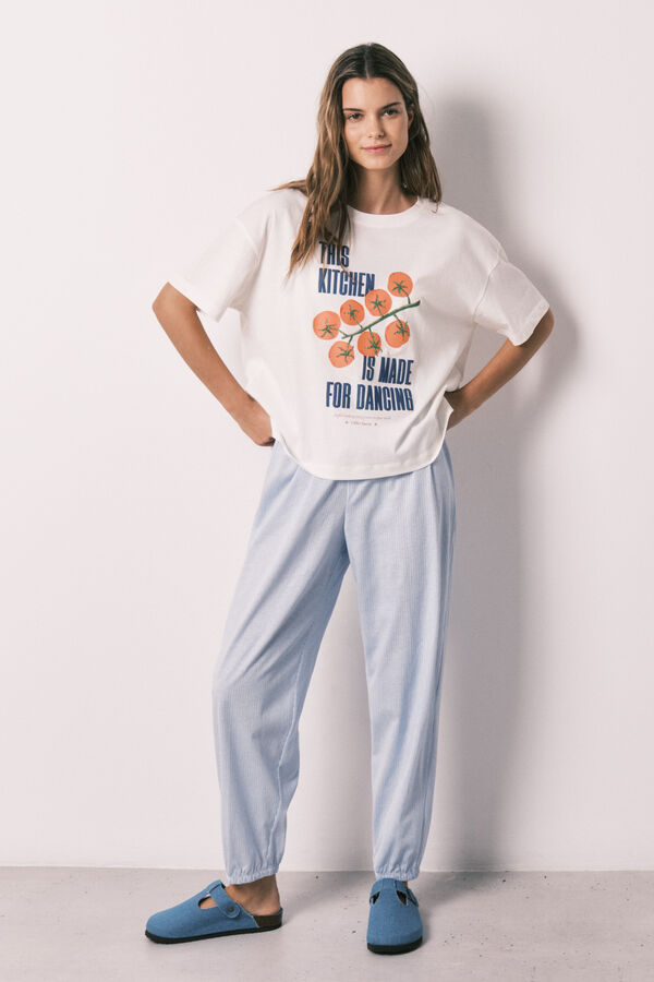 Women'secret White 100% cotton short sleeve T-shirt beige