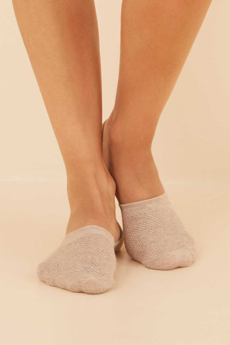 Womensecret 3-pack of grey and white cotton no-show socks printed