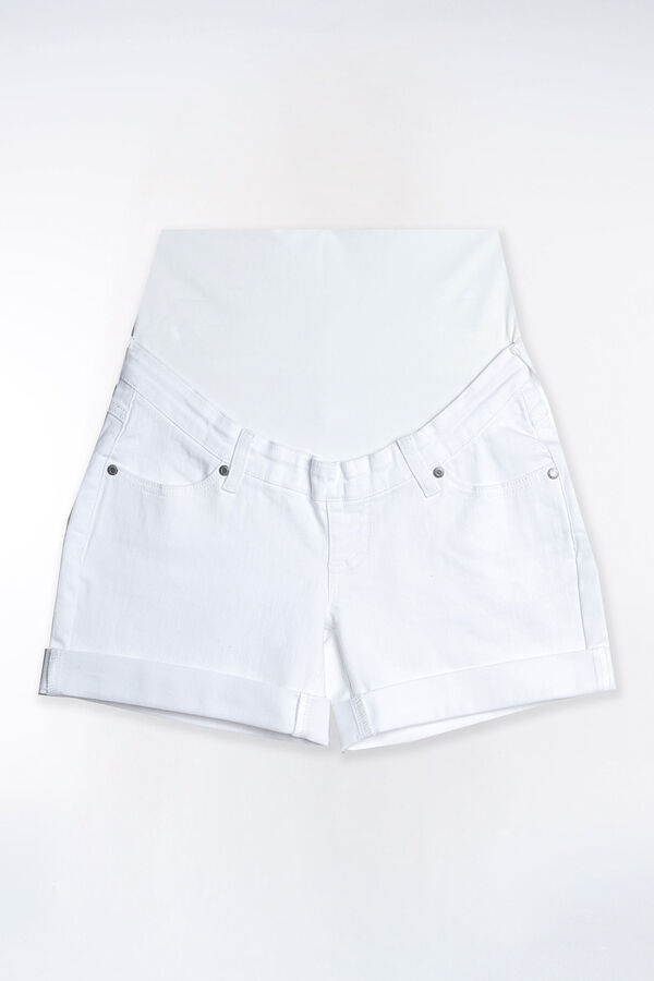 Ohma! Short maternity denim blanco blanco