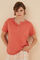 Womensecret Coral 100% cotton short-sleeved T-shirt red
