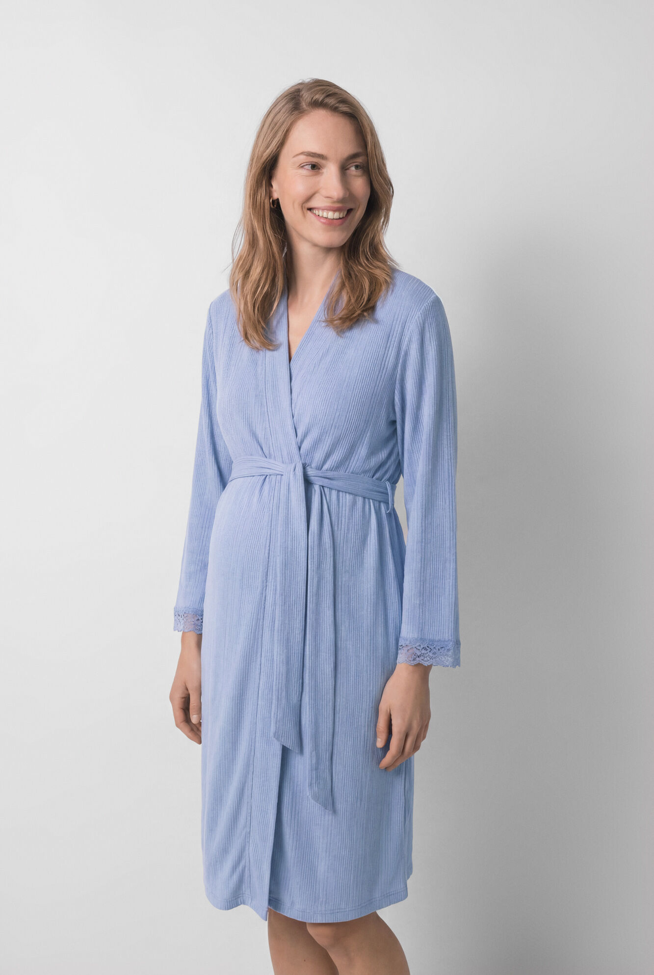 Women'secret Blue midi robe with belt