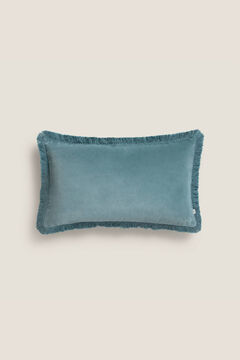 Womensecret Cotton velvet cushion cover tassels kék