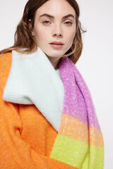 Pieces Long fringed scarf green