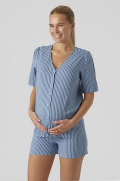 Womensecret Pijama corto de algodón maternity azul