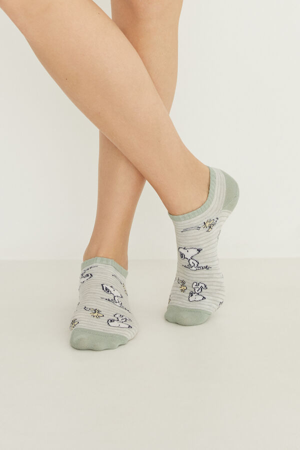 Womensecret Snoopy-mintás, csíkos szürke zokni szürke