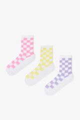 Penti Checked 3-pack ankle socks printed