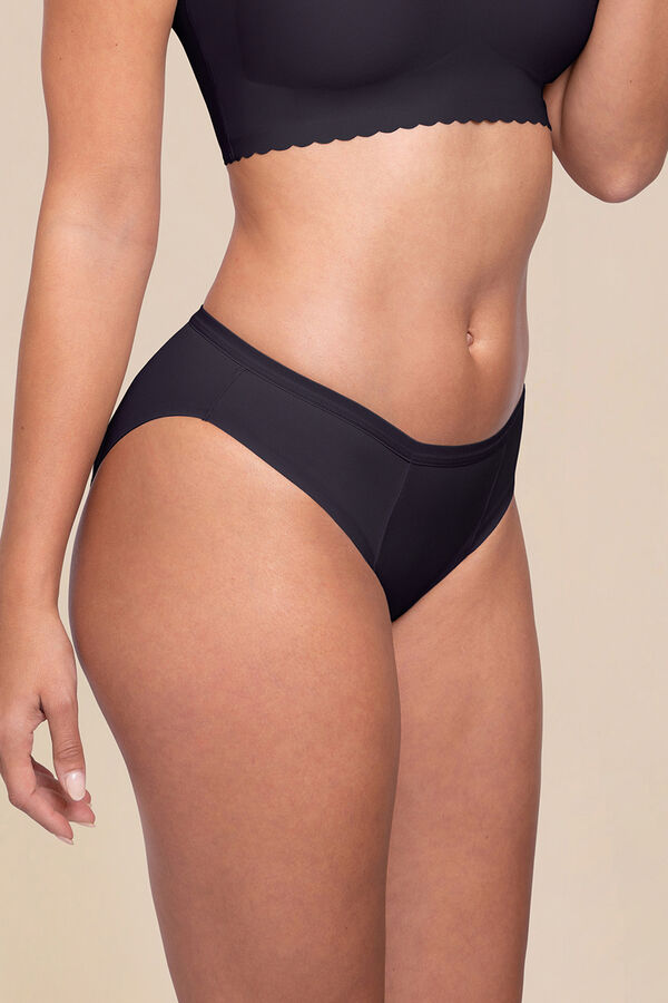 Braga menstrual bikini negra – Absorción fuerte, Bragas de mujer