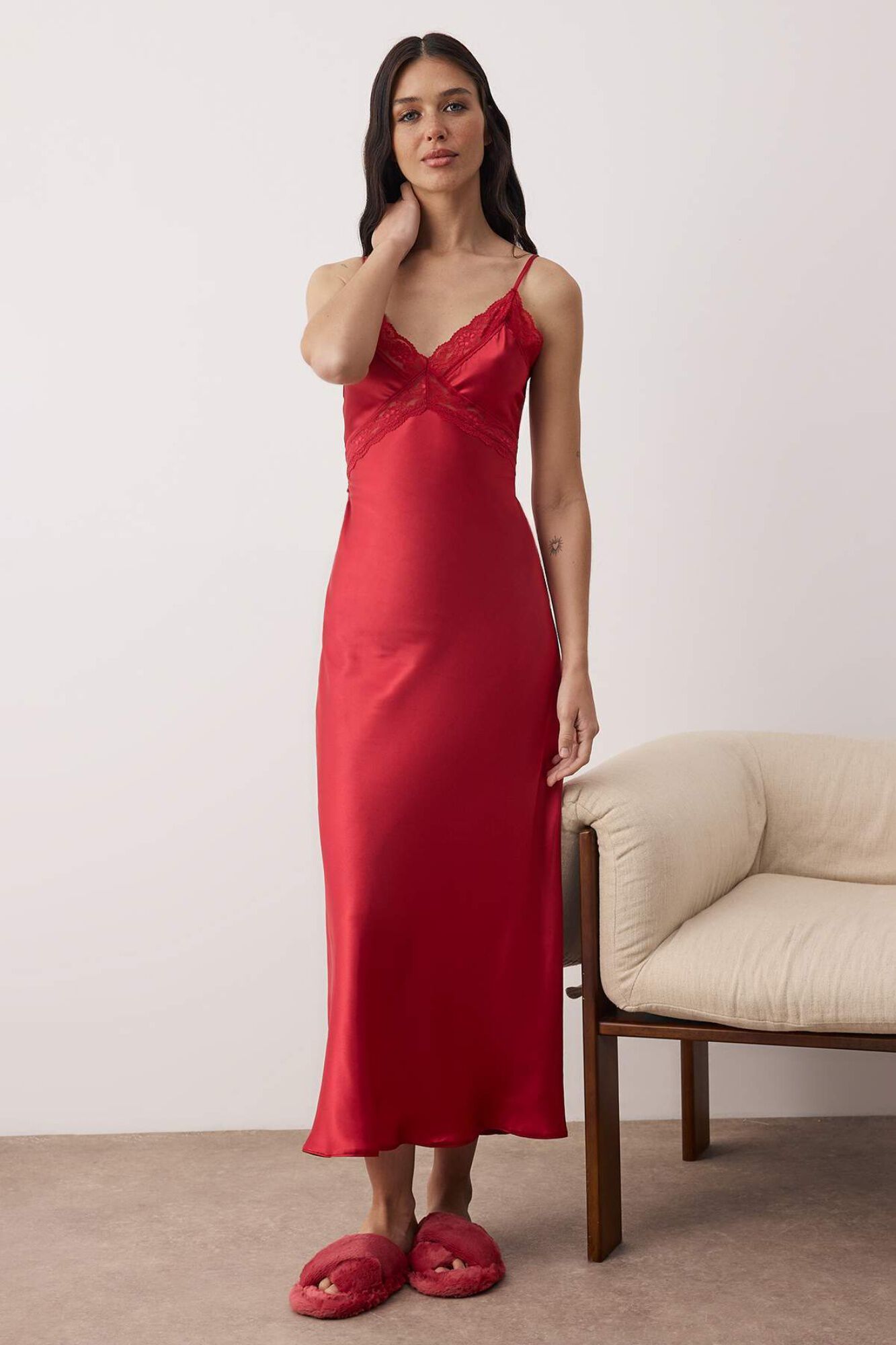 Trendyol Elegant Satin Woven Nightdress