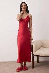 Trendyol Elegant Satin Woven Nightdress printed