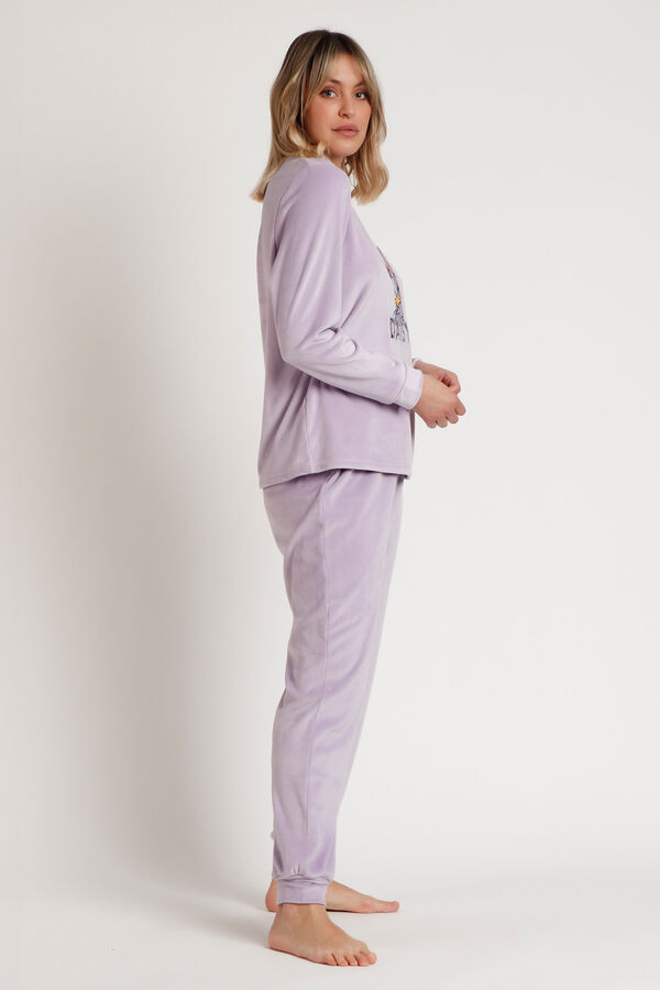 Admas Pijama Mujer Terciopelo Daisy Sweet morado/lila