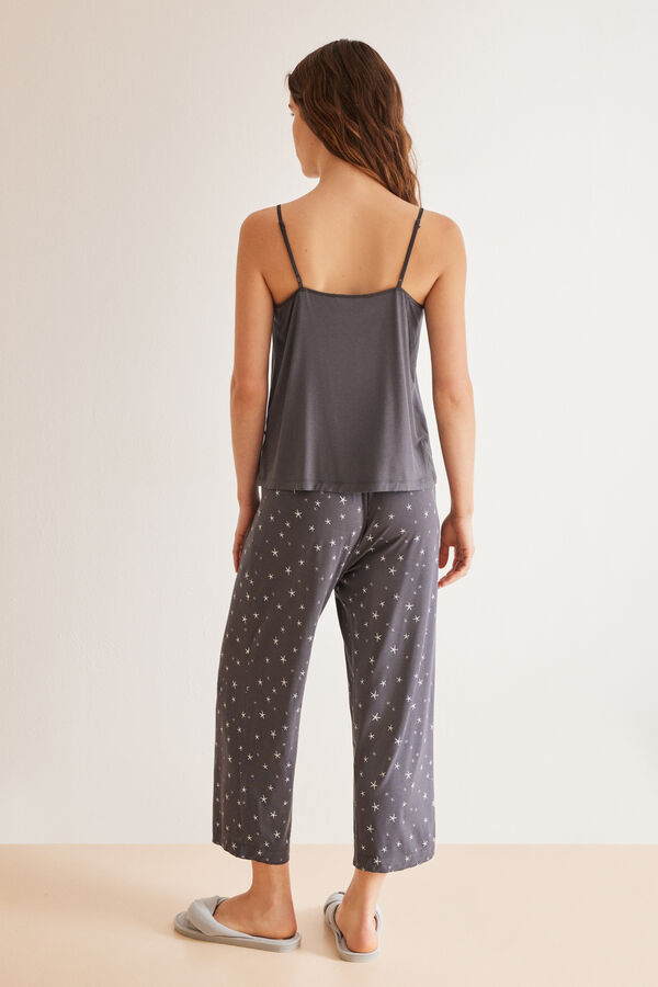 Womensecret Pyjama Capri gris étoiles gris