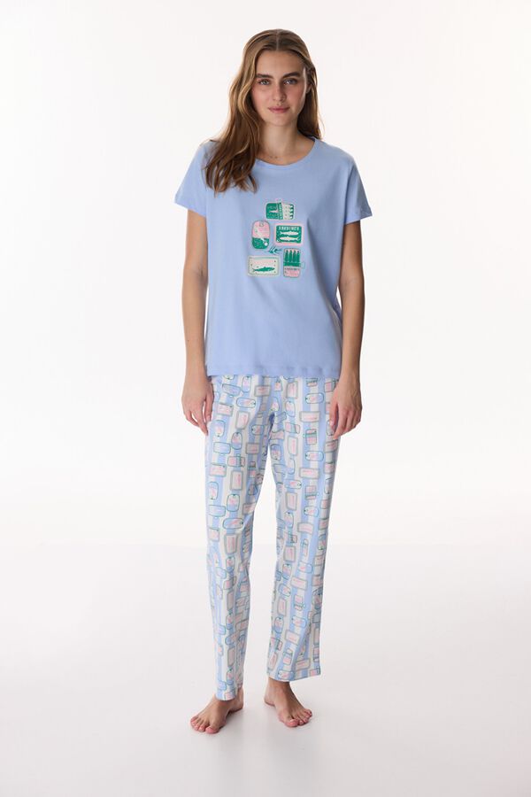 Penti Conjunto de pijama comprido sardinhas azul