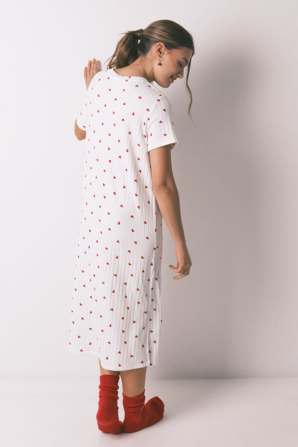 Women'secret Mickey Cherry print nightgown white