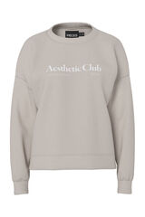 Pieces Sudadera casual beige Aesthetic club gris