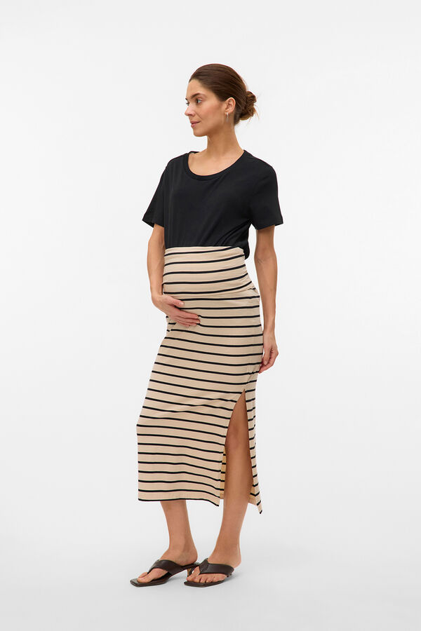 Mamalicious Falda larga algod&oacute;n maternity brown