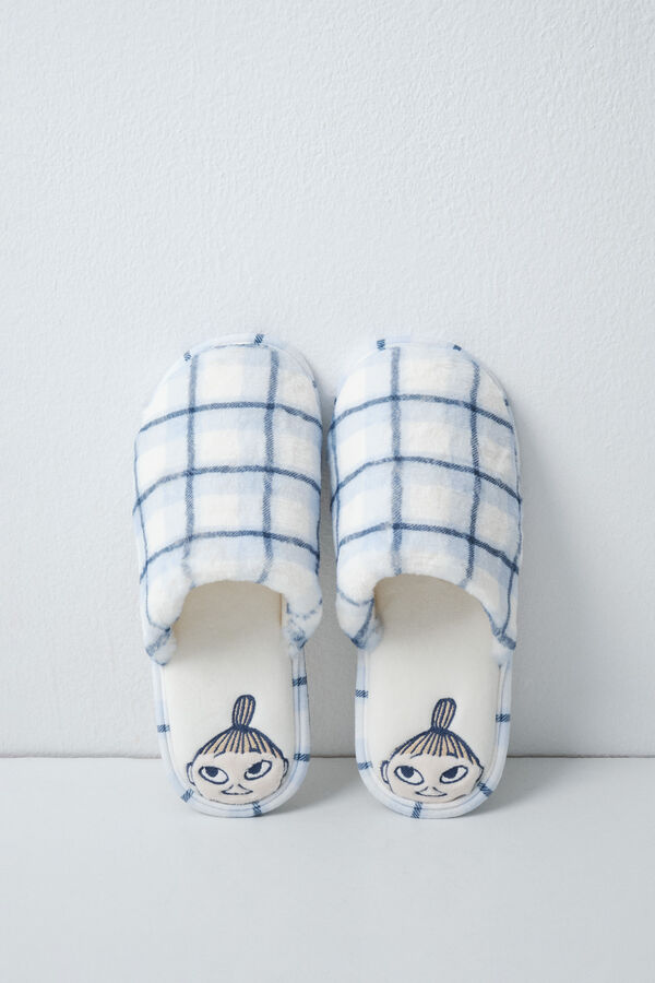 Women'secret Moomin plaid slippers blue