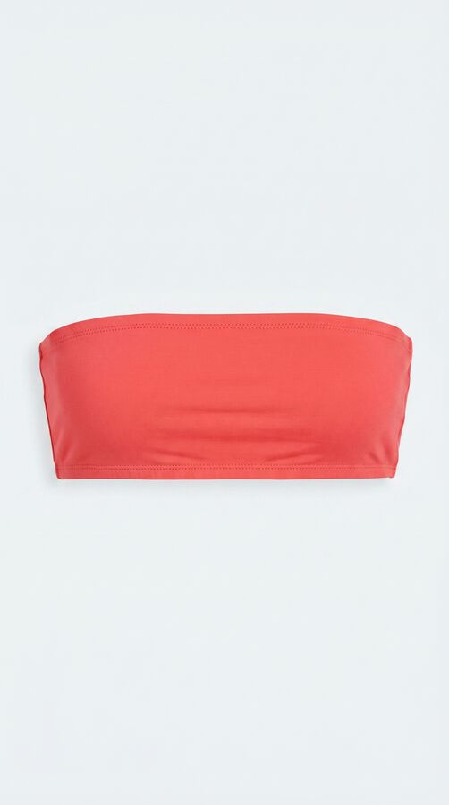 HI&BYE Rotes einfarbiges Bandeau-Bikinitop Rot