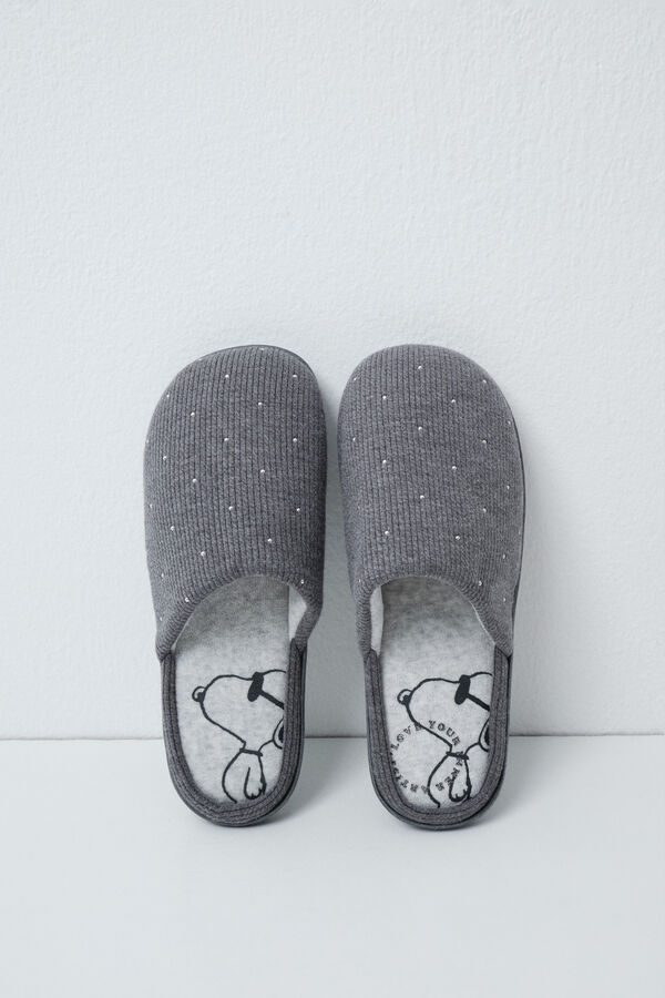 Women'secret Grey Snoopy studded slippers grey