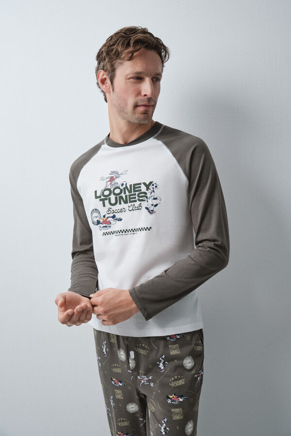 Women'secret Looney Tunes cotton long pyjamas beige