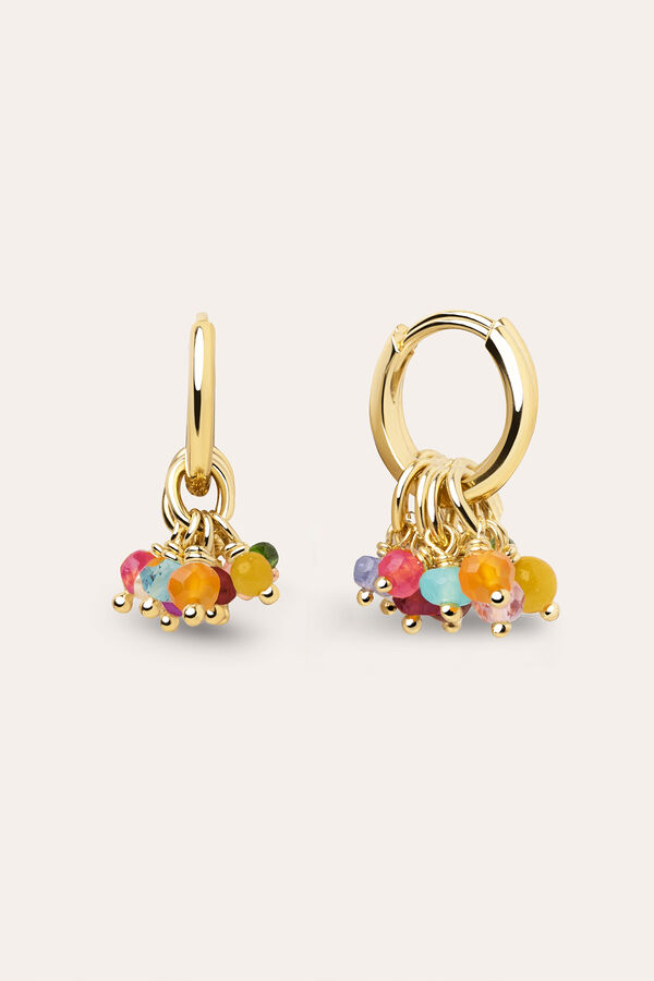 Womensecret Amulet True Colours gold-plated hoop earrings mit Print