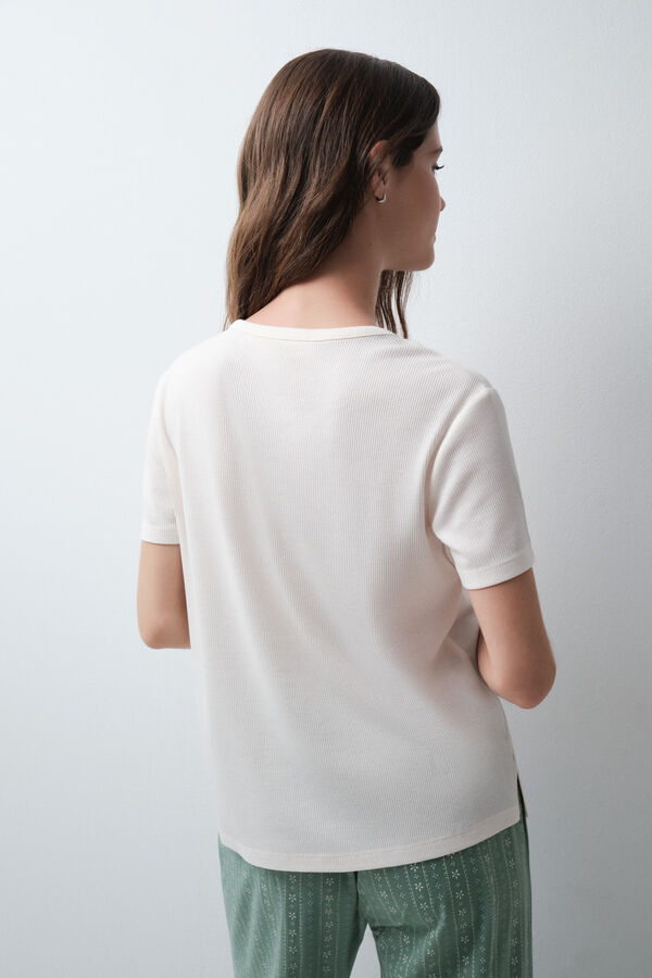 Women'secret Beige short sleeve T-shirt blue