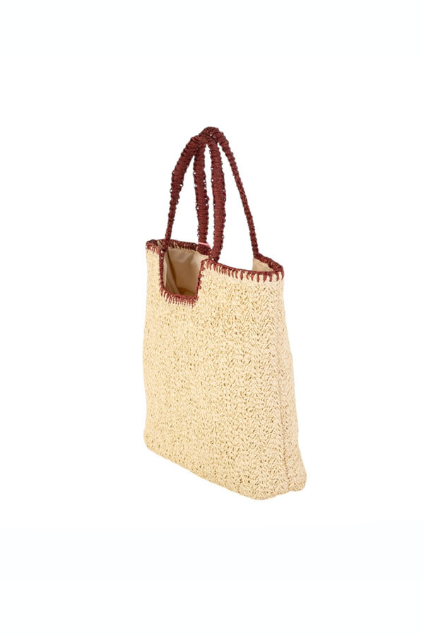 Kbas Sac cabas en fibre naturelle marron