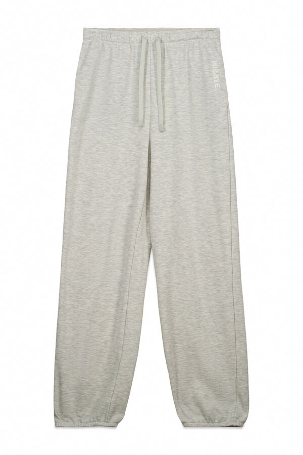 HI&BYE Sive pamučne jogger pantalone Siva