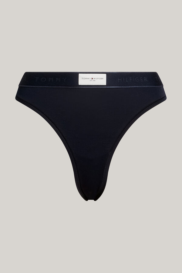 Womensecret Modal tanga bikini bottoms with Tommy Hilfiger waistband bleu