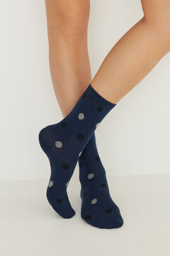Womensecret Blue medium polka-dot socks blue
