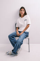 HI&BYE Ecru glitter short sleeve T-shirt beige