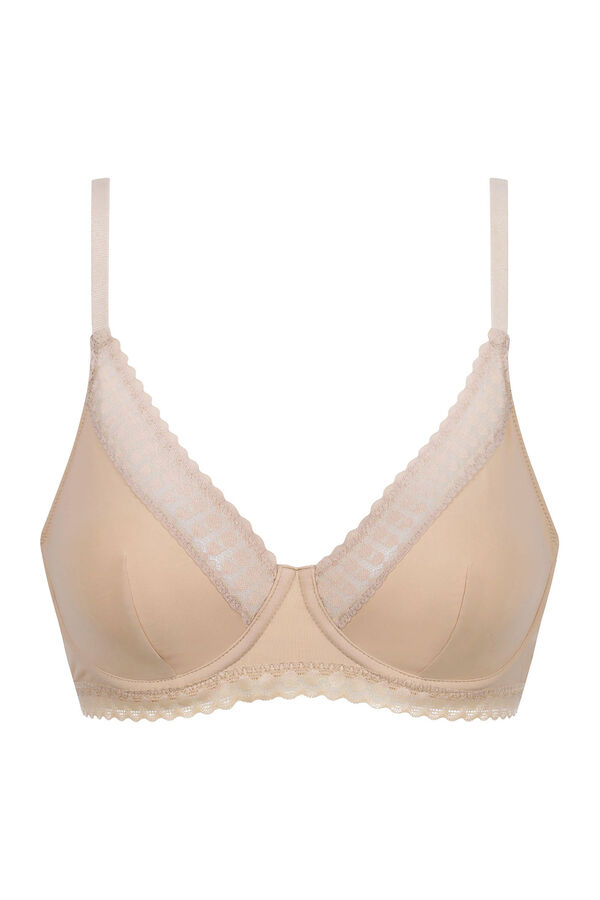 DIM Soutien com aro e foulard de microfibra bege