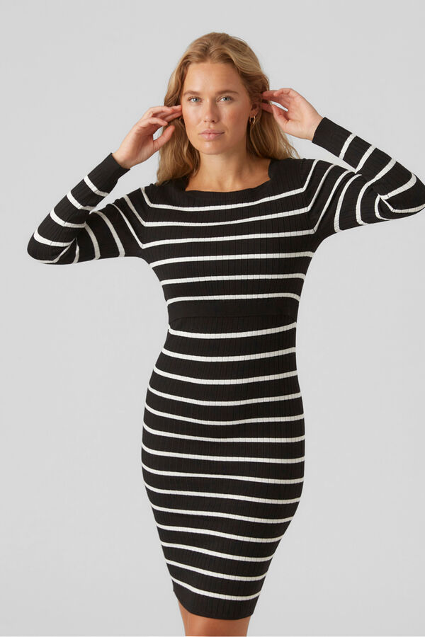 Mamalicious Maternity and breastfeeding jersey-knit dress black