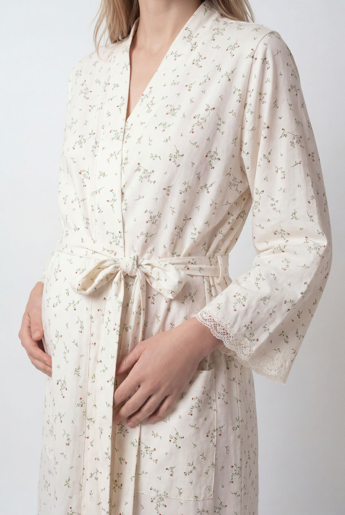 Women'secret Robe midi em algod&atilde;o com estampado floral