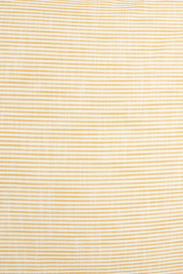 Womensecret Funda cojín algodón rayas efecto lino amarillo