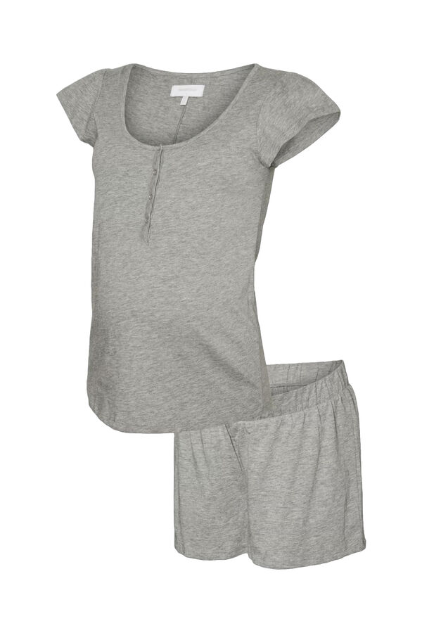 Mamalicious Maternity and breastfeeding short pyjamas grey