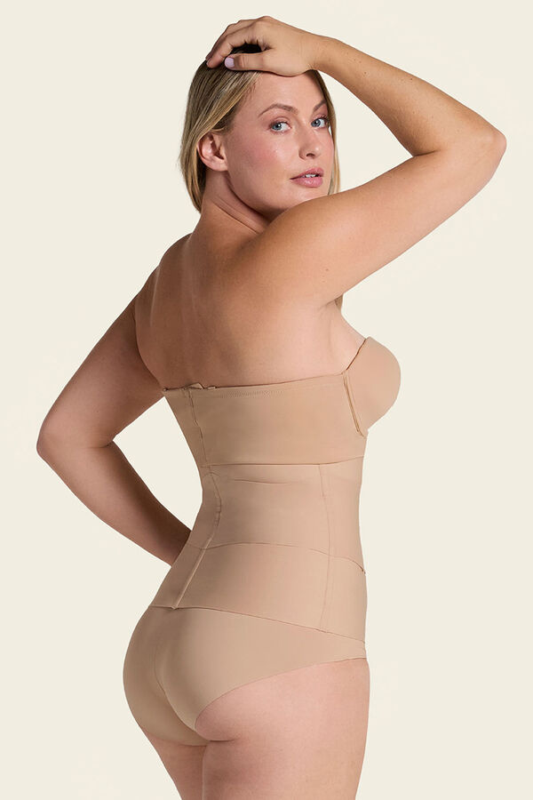 Leonisa Faja cinturilla de control moderado con bandas anat&oacute;micas beige