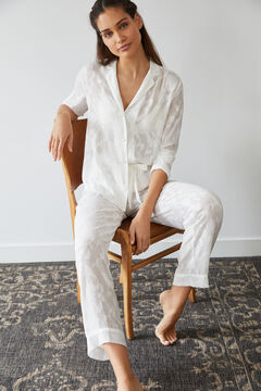 Womensecret Inges, fehér pizsama bézs