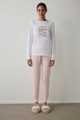 Penti Conjunto de pijama de manga larga con cuello redondo y rayas Sleep Time estampado