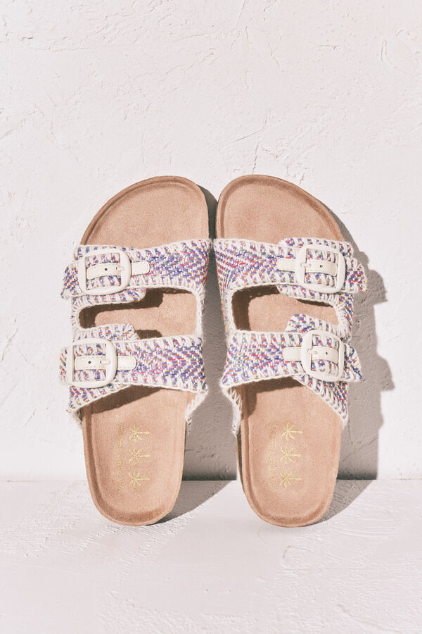 Women'secret Sand&aacute;lia bio tiras tecido pespontos estampado