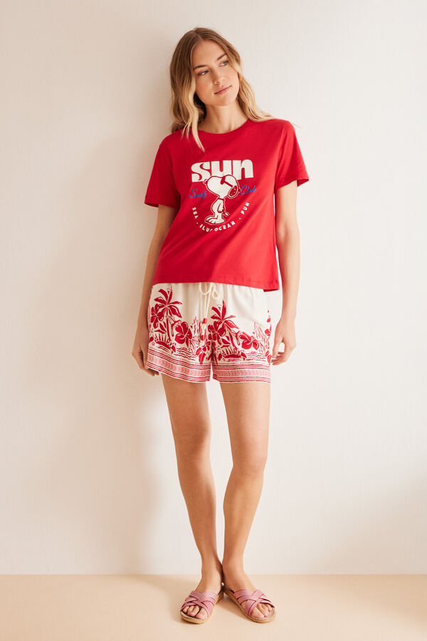 Womensecret Floral print viscose shorts printed