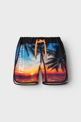 Womensecret Boys' tropical print swim shorts noir