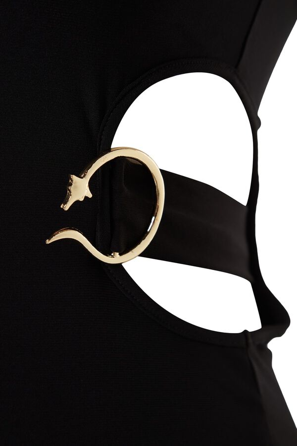 Trendyol Fitted halter neck cut bodysuit black