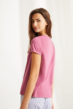 Womensecret Pink cotton Henley t-shirt pink