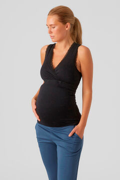 Womensecret Top encaje maternity de lactancia  black