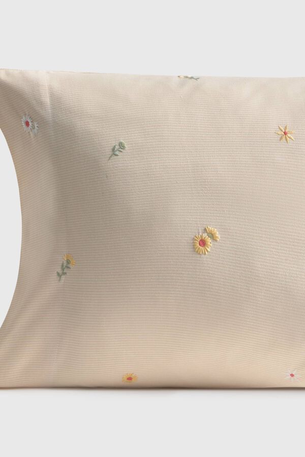 Textura Embroidered pillow case nude
