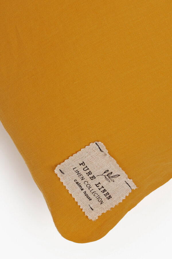Womensecret Mustard Lino 60 x 60 cushion cover rávasalt mintás