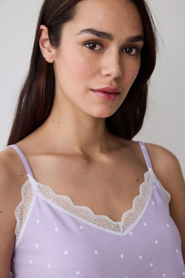 Penti Conjunto de pijama corto lila detalle encaje morado/lila