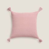 Womensecret Stripes and tassels cushion cover pink