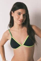 HI&BYE Black fixed triangle bikini top black
