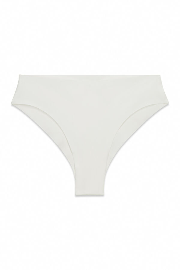 Women'secret Cuecas culotte clean cut em microfibra branca bege